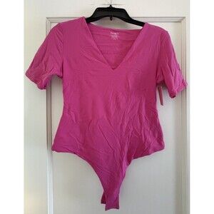Pumiey Pink Short Sleeve Thong Bodysuit Size Large Brand New NWT